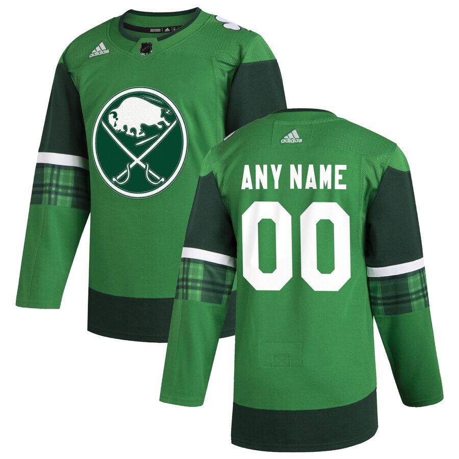 Buffalo Sabres Men Adidas 2020 St. Patrick Day Custom Stitched NHL Jersey Green